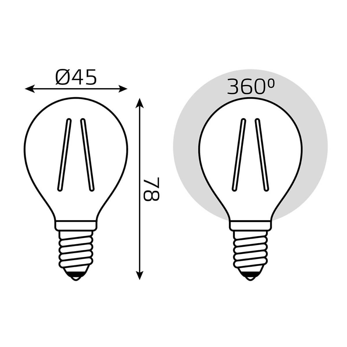 Лампа светодиодная филаментная диммируемая E14 7W 4100K прозрачная 105801207-S фото