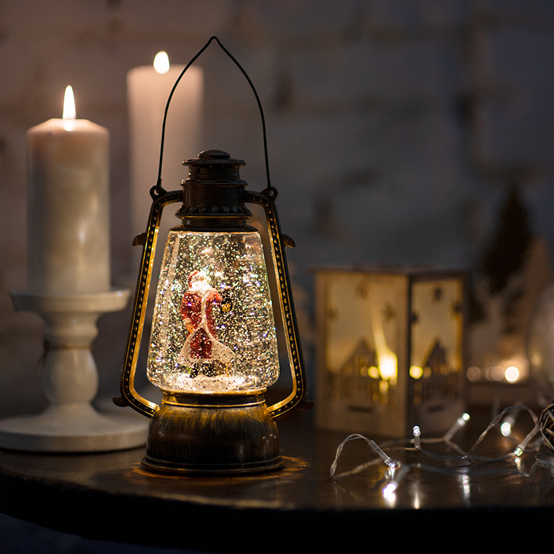 Декоративный фонарь с эффектом снегопада и подсветкой Санта Клаус, теплый белый NEON-NIGHT 501-066 фото