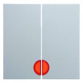 16278989 Клавиши с красной линзой цвет: полярная белизна, с блеском S.1/B.3/B.7 Glas Berker фото