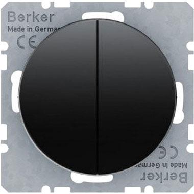 Выключатель 2-кл Berker R-серия Черный 3035+16232045 фото