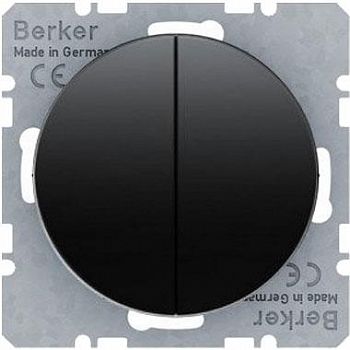 Переключатель 2-кл кнопочный Berker R-серия Черный 503808+16232045 фото