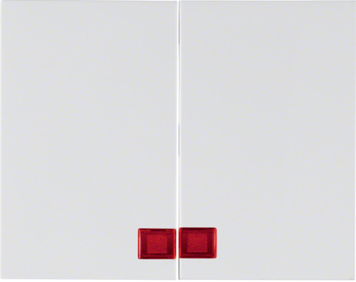 14377009 Клавиши с красной линзой цвет: полярная белизна, с блеском K.1 Berker фото