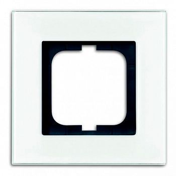 1754-0-4442 Рамка Carat Белое стекло 1-постовая ABB фото