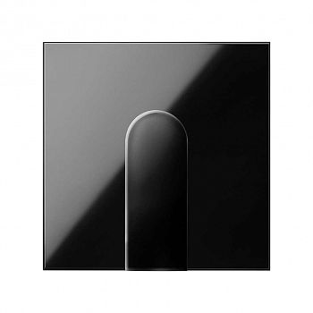 Накладка вывода кабеля широкая черный глянец Simon 100, 10002051-138 фото