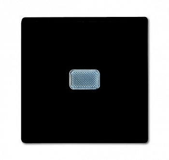 1012-0-2175 (2006/1 UCGL-95), Механизм 1-клавишного, 1-полюсного выключателя с клавишей, с линзой подсветки, с неоновой лампой, серия Basic 55, цвет chateau-black, ABB фото