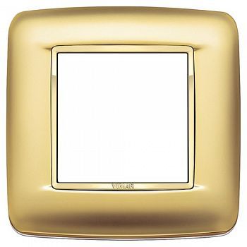 20672.G21 Рамка Eikon Chrome Round Золото сатинированое 2 модуля Vimar фото